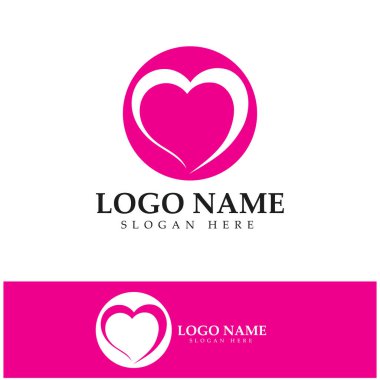  Aşk kalp logosu ve sembol vektör şablonu