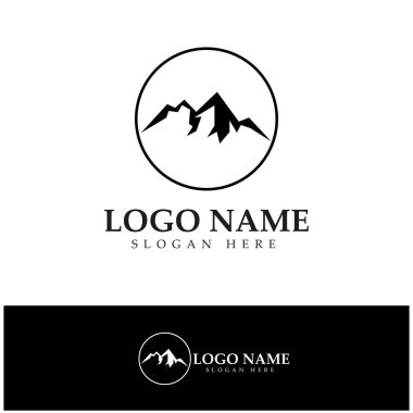 sun mountain logo design illustration icon