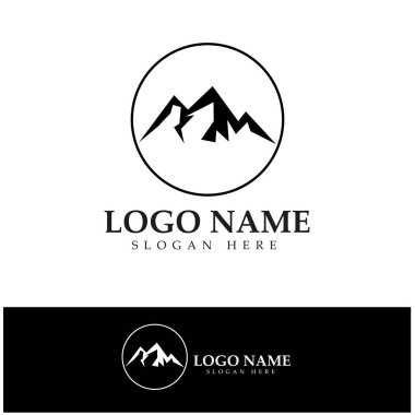 sun mountain logo design illustration icon