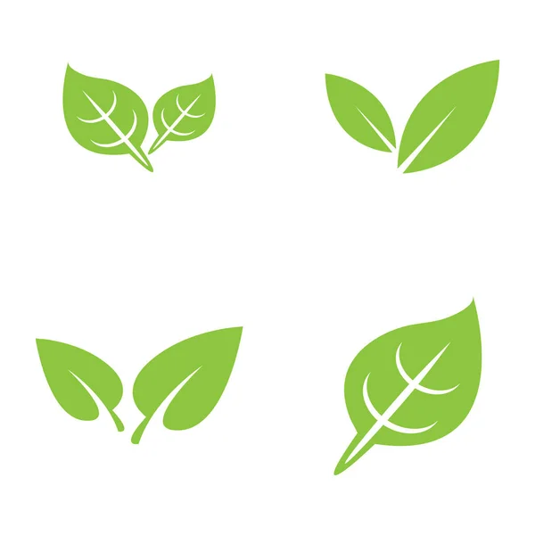 Leaf Leaves Logo Green Vector Image — Vetor de Stock