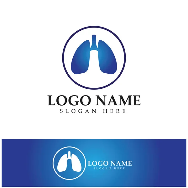 Lung Health Care Logo Template Emblem Design Concept Creative Symbol — Stock Vector