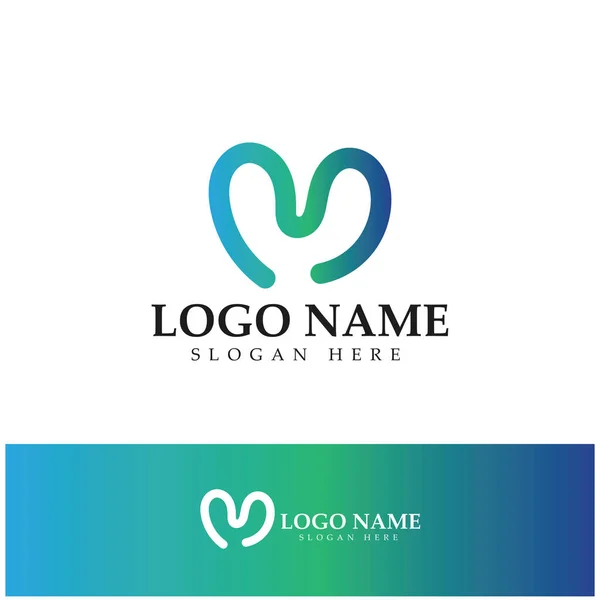M Harfi Logo Şablonu vektör çizimi tasarımı