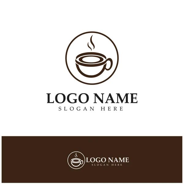 Modello Tazza Caffè Logo Icona Vettoriale Illustrazione Design — Vettoriale Stock