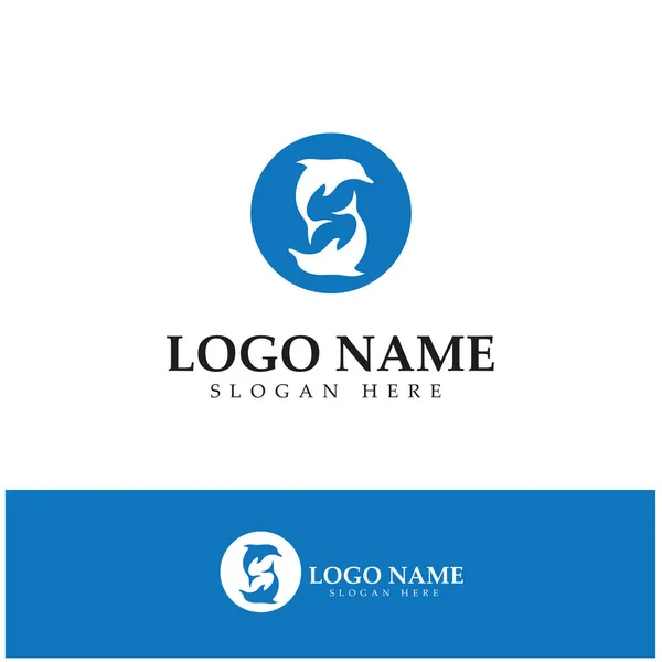 Dolphin Icon Logo Design Vector — Stock Vector
