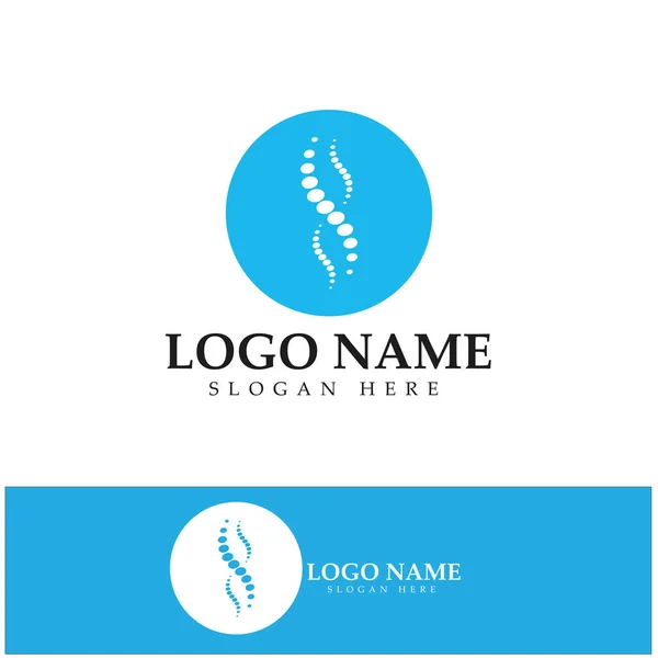 Omurga Teşhis Sembolü Logo Şablonu Vektör Illüstrasyon Tasarımı — Stok Vektör