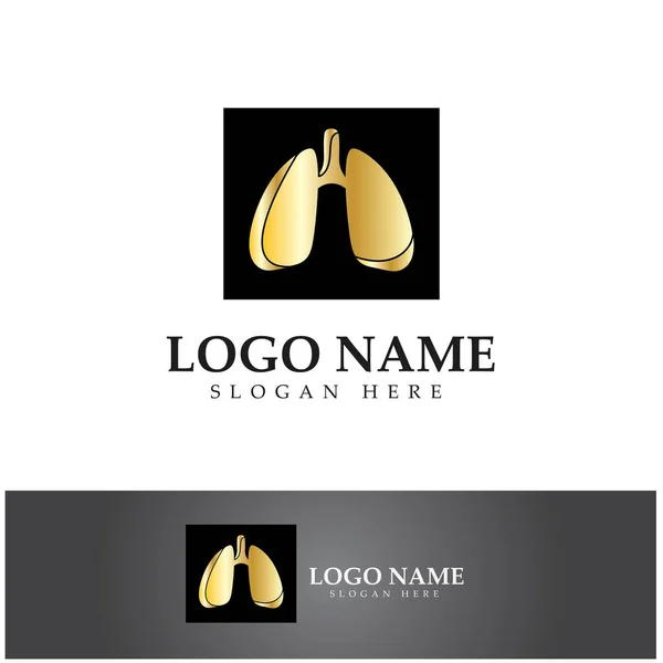 Plantilla Logotipo Salud Cuidado Pulmonar Emblema Concepto Diseño Símbolo Creativo — Vector de stock