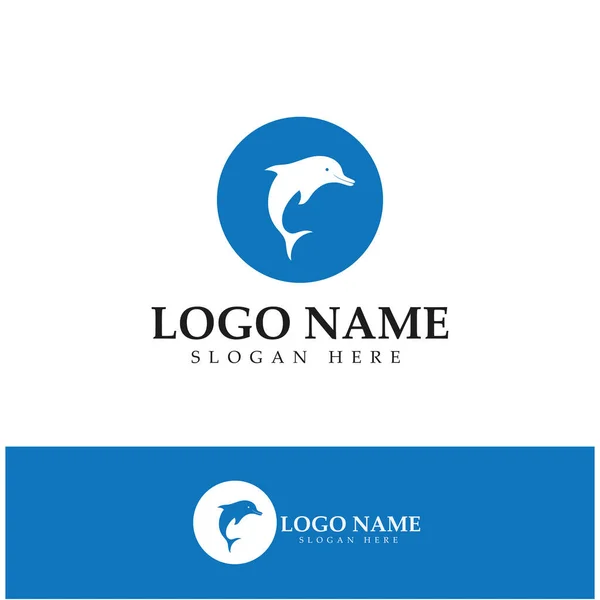 Dolphin Icon Logo Design Vector — Archivo Imágenes Vectoriales