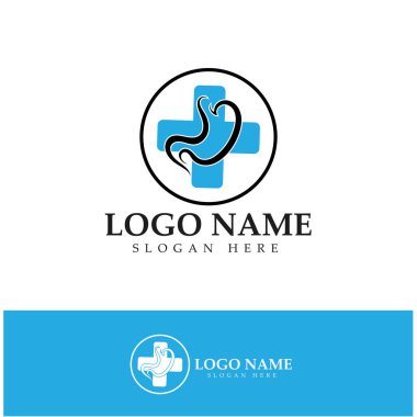 Mide Sağlığı Logosu tasarımı - yaratıcı Gastroenteroloji Sağlıklı Logo ögesi simgesi, Mide Sağlığı ikonu vektör şablonu