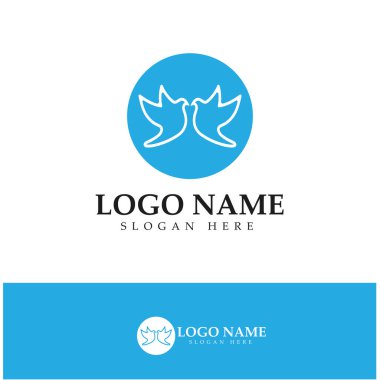 Kuş kanadı güvercin logosu vektör çizimi