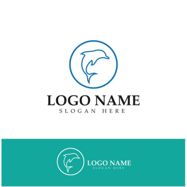 dolphin icon logo design vector