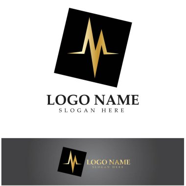 M Harfi Logo Şablonu vektör çizimi tasarımı