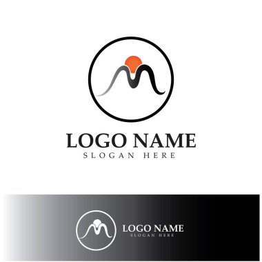 M Harfi Logo Şablonu vektör çizimi tasarımı