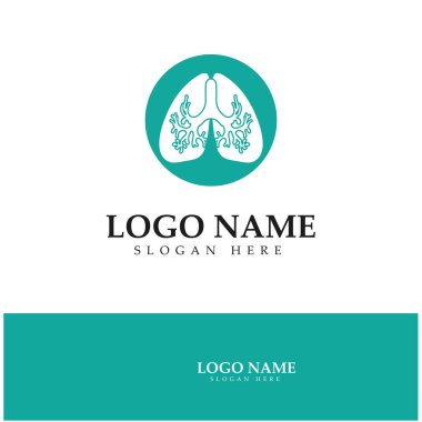 akciğer sağlığı ve bakım logosu şablonu, amblem, tasarım konsepti, yaratıcı sembol, simge, vektör ilülasyonu.