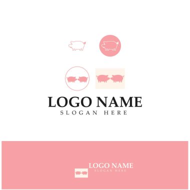 pig logo design icon vector