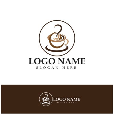 Kahve fincanı logo şablonu vektör resimleme tasarımı