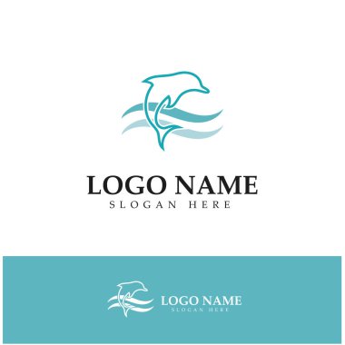 dolphin icon logo design vector
