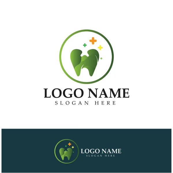 Diş Logosu Tasarım Vektör Şablonu Yaratıcı Dişçi Logosu Diş Kliniği — Stok Vektör
