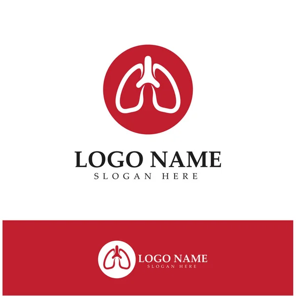 akciğer sağlığı ve bakım logosu şablonu, amblem, tasarım konsepti, yaratıcı sembol, simge, vektör ilülasyonu.