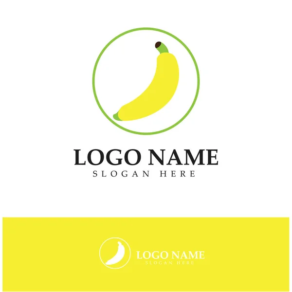 Banana Fruit Logo Icon Design Vector — Vettoriale Stock