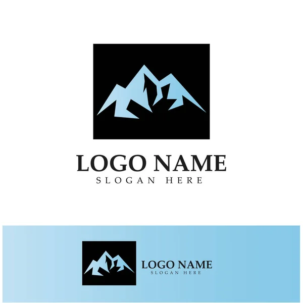 Sun Mountain Logo Design Illustration Icon — Image vectorielle