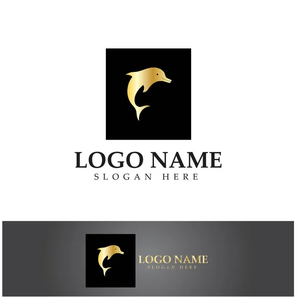 Dolphin Icon Logo Design Vector —  Vetores de Stock