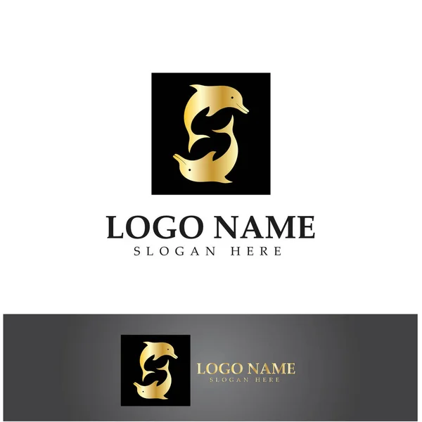 Dolphin Icon Logo Design Vector — Image vectorielle