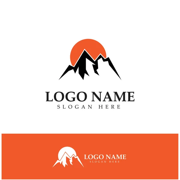 Sun Mountain Logo Design Illustration Vector — Image vectorielle