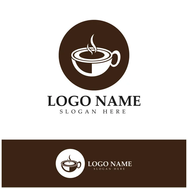 Café Tasse Logo Modèle Vectoriel Icône Illustration Design — Image vectorielle