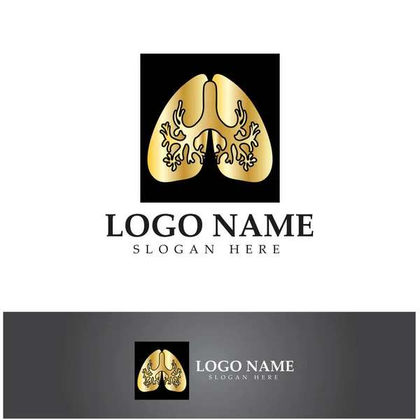 Lung Health Care Logo Template Emblem Design Concept Creative Symbol — Stock Vector