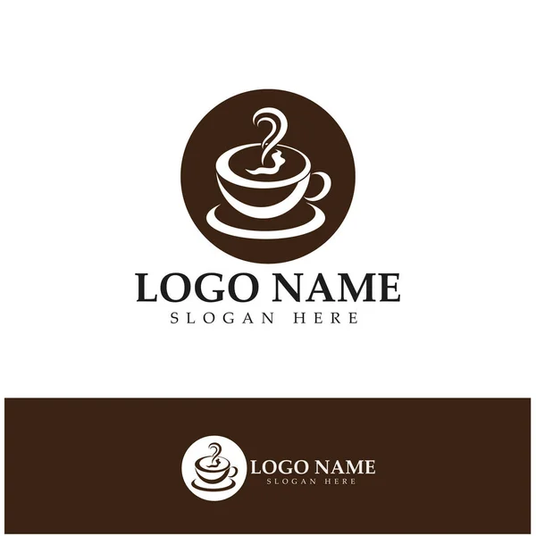 Café Taza Logo Plantilla Vector Icono Ilustración Diseño — Vector de stock