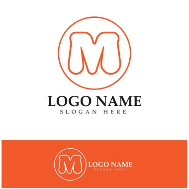 M Harfi Logo Şablonu vektör çizimi tasarımı