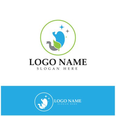 Mide Sağlığı Logosu tasarımı - yaratıcı Gastroenteroloji Sağlıklı Logo ögesi simgesi, Mide Sağlığı ikonu vektör şablonu