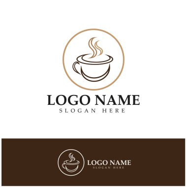 Kahve fincanı Logo Şablon vektör tasarımı