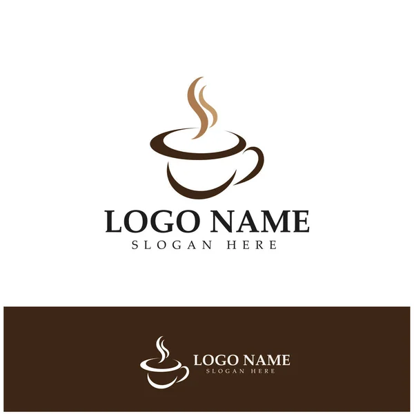 Kaffeetasse Logo Template Vektor Icon Design — Stockvektor