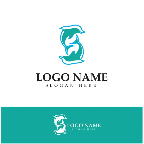 Dolphin Icon Logo Design Vector — Stock vektor