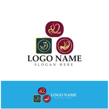 Mide Sağlığı Logosu tasarımı - yaratıcı Gastroenteroloji Sağlıklı Logo ögesi simgesi, Mide Sağlığı ikonu vektör şablonu