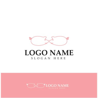pig logo design icon vector