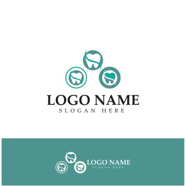 Diş Logosu Tasarım Vektör Şablonu. Yaratıcı Dişçi Logosu. Diş Kliniği Vektör Logosu.