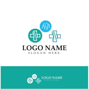 Omurga teşhis sembolü logo şablonu vektör illüstrasyon tasarımı 