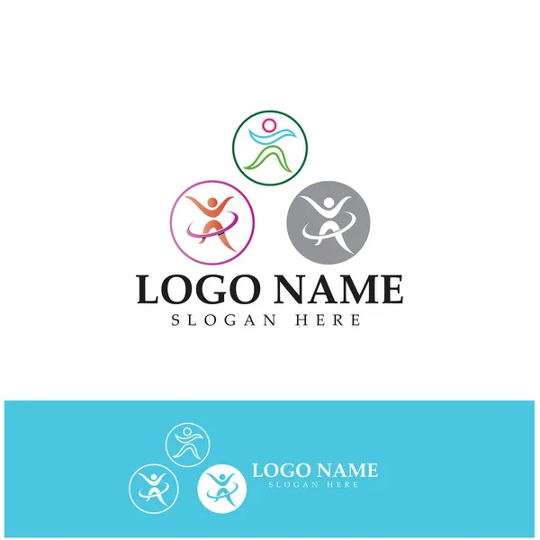 Λογότυπο Σχεδιασμό Των Ανθρώπων Που Κάνουν Γιόγκα Σύμβολο Εικονίδιο Διάνυσμα — Διανυσματικό Αρχείο