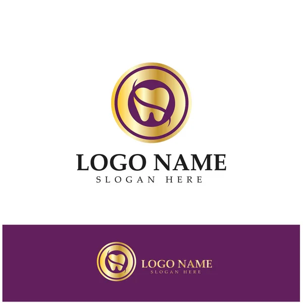 Dental Logo Design Vektor Mall Kreativ Tandläkare Logotyp Tandvårdsklinik Vector — Stock vektor