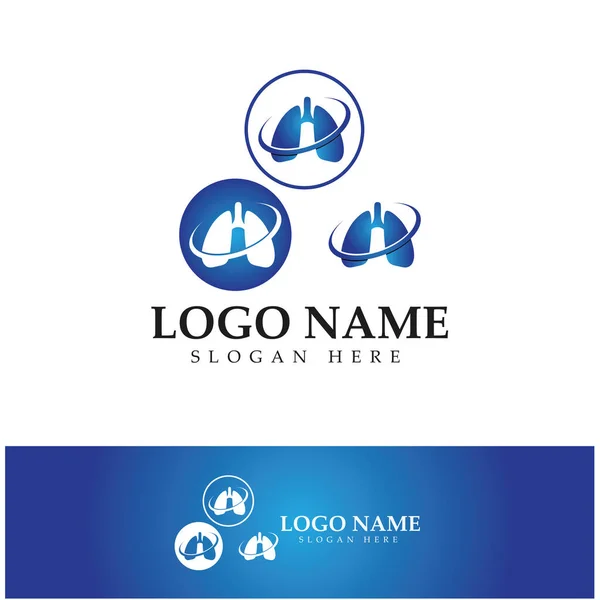 Modèle Logo Santé Pulmonaire Soins Emblème Concept Conception Symbole Créatif — Image vectorielle