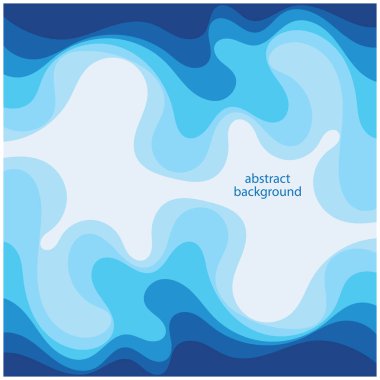 Mavi dalga vektörü soyut arkaplan düz tasarım stok çizimi