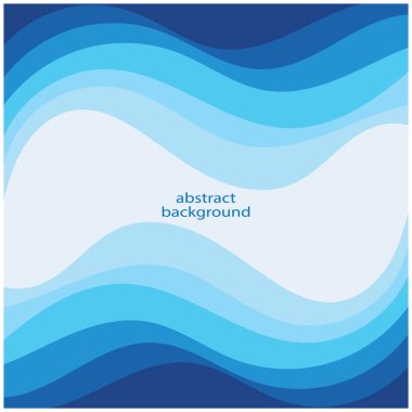 Mavi dalga vektörü soyut arkaplan düz tasarım stok çizimi