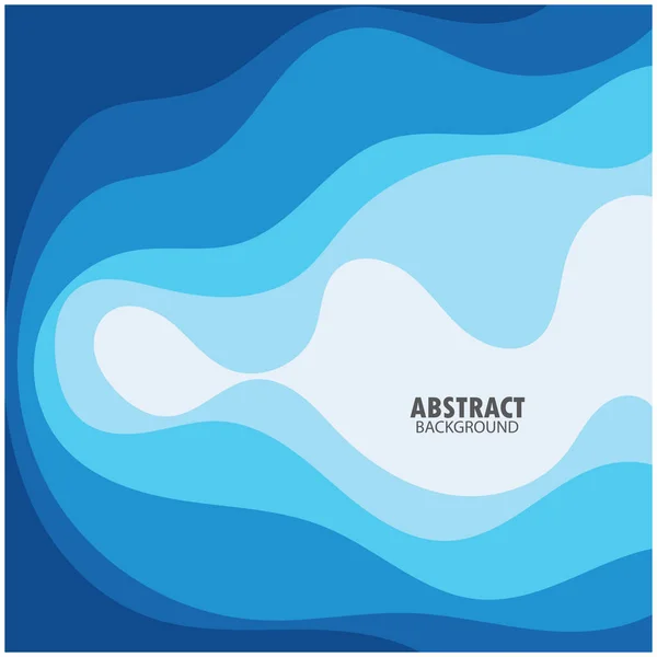 Bleu Vague Vecteur Abstrait Fond Plat Conception Illustration Stock — Image vectorielle