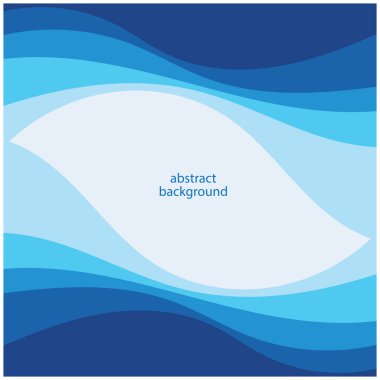 Mavi dalga vektörü soyut arkaplan düz tasarım stok çizimi