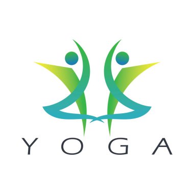 logo design of people doing yoga symbol icon illustration vector