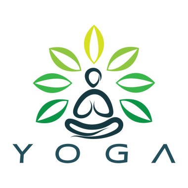 logo design of people doing yoga symbol icon illustration vector