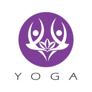 logo design of people doing yoga symbol icon illustration vector