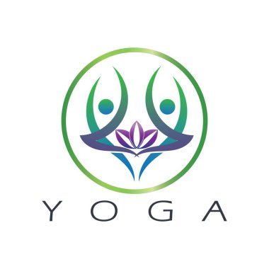 logo design of people doing yoga symbol icon illustration vector